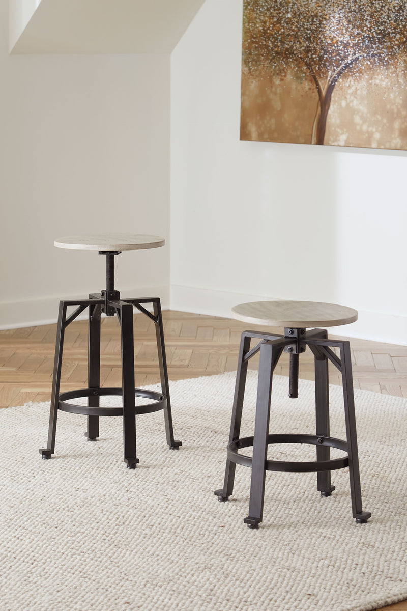 Karisslyn - Whitewash / Black - Swivel Stool (Set of 2) - JaxCo Furniture