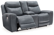 Mindanao - Power Reclining Loveseat With Console /Adj Hdrst - JaxCo Furniture