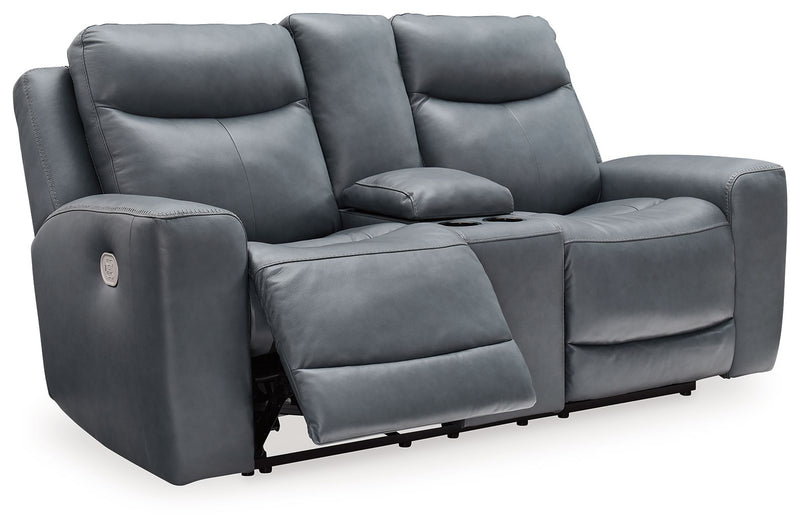 Mindanao - Power Reclining Loveseat With Console /Adj Hdrst - JaxCo Furniture