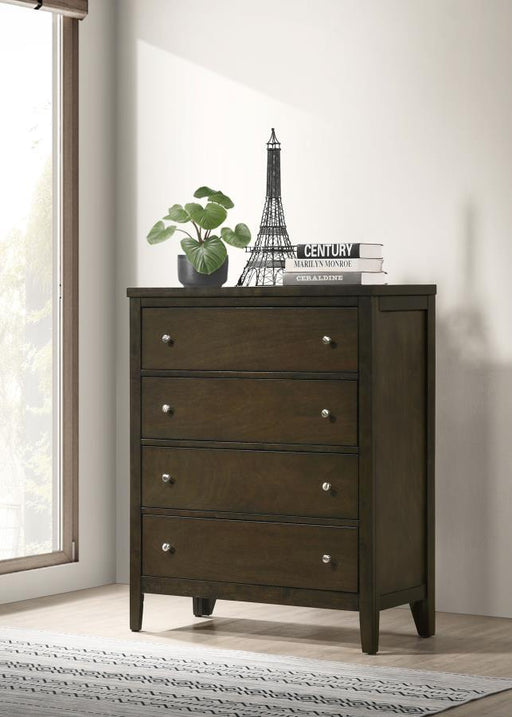 Wilkes - 4-Drawer Chest Of Drawers - Dark Cocoa - JaxCo Furniture