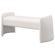 Peoria - Velvet Upholstered Accent Bench - Ivory - JaxCo Furniture