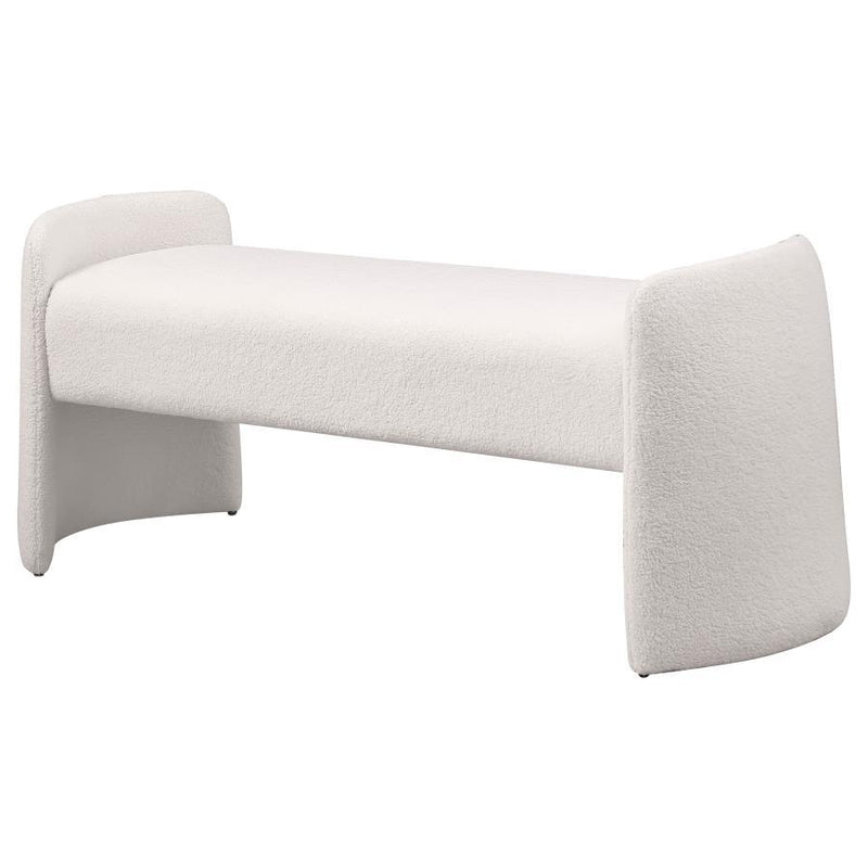 Peoria - Velvet Upholstered Accent Bench - Ivory - JaxCo Furniture