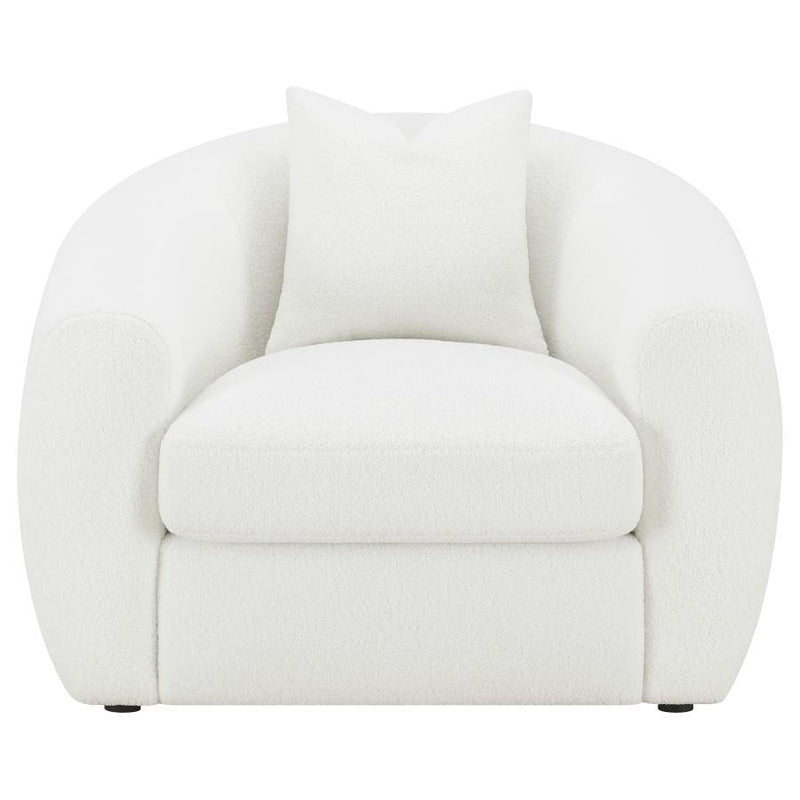 Isabella - Faux Sheepskin Upholstered Accent Chair Natural - Ivory - JaxCo Furniture