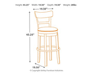 Pinnadel - Swivel Barstool - JaxCo Furniture