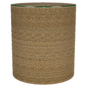 Halden - Round Woven Seagrass Accent Side Table - Light Brown - JaxCo Furniture