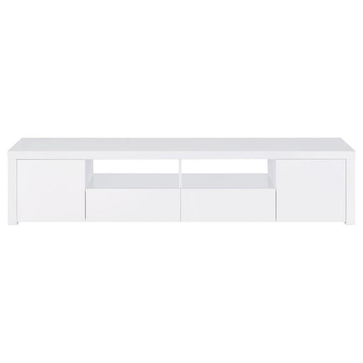 Jude - 2 Door Engineered Wood TV Stand - High Gloss White - JaxCo Furniture