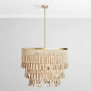Brittany - Beaded Chandelier - Natural - JaxCo Furniture