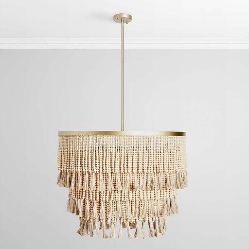 Brittany - Beaded Chandelier - Natural - JaxCo Furniture