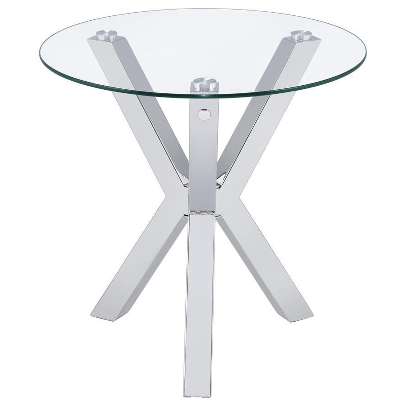 Kenzie - Round Tempered Glass Top Table - JaxCo Furniture