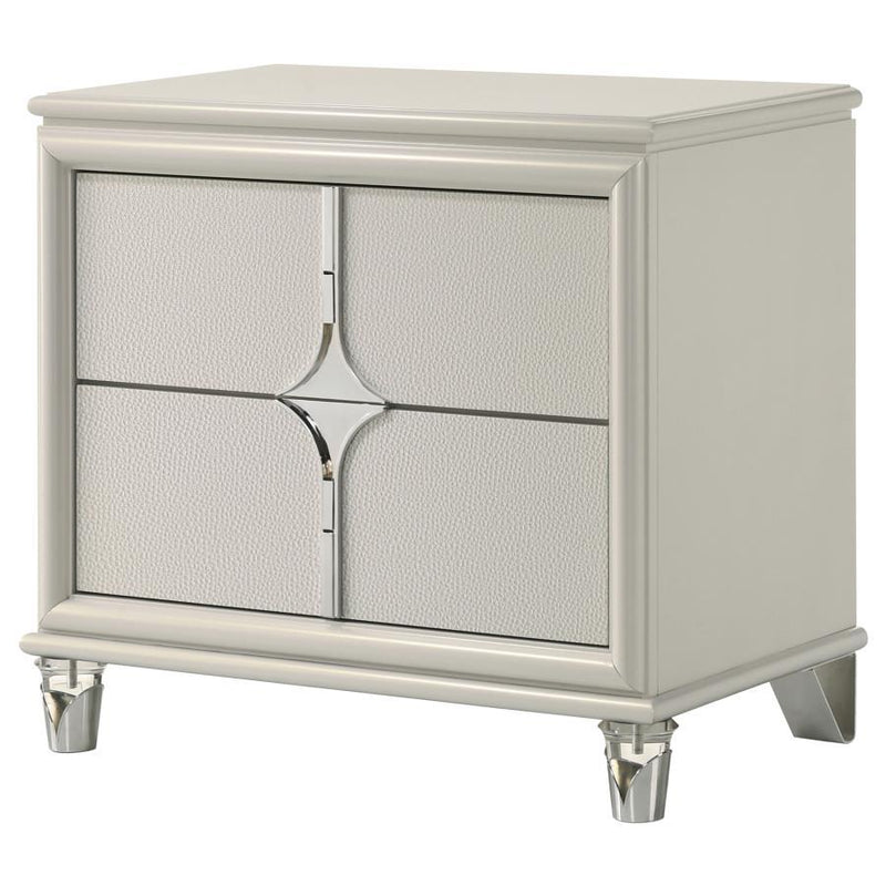 Olivia - 2-Drawer Nightstand Bedside Table - Pearl White - JaxCo Furniture