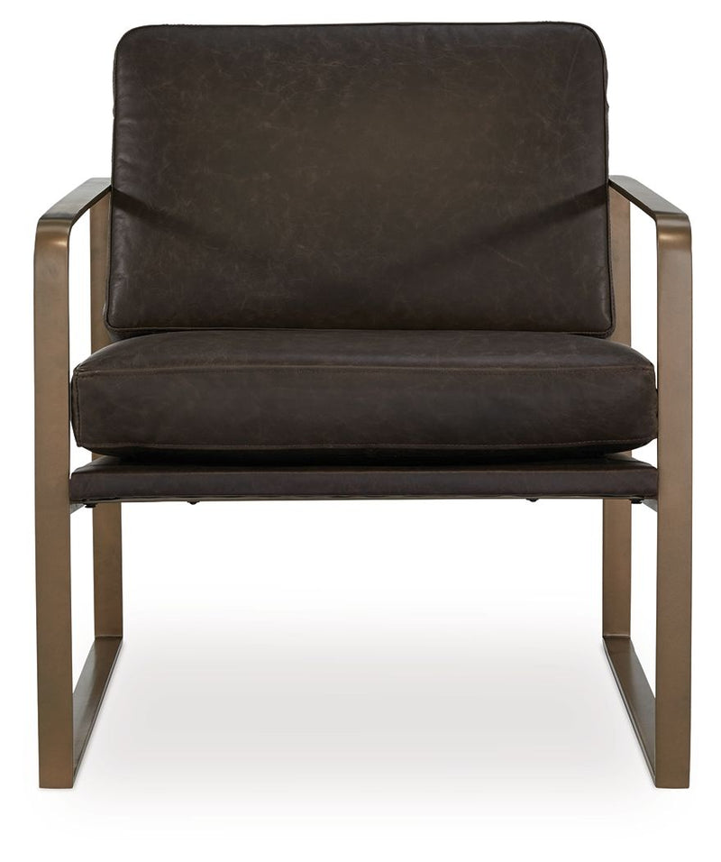 Bradett - Dark Brown / Gold Finish - Accent Chair - JaxCo Furniture