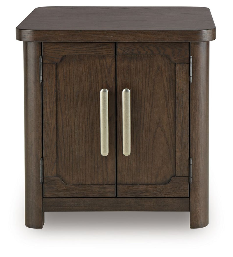 Breckington - Dark Brown - Rectangular 2-door End Table - JaxCo Furniture