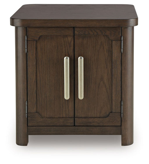 Breckington - Dark Brown - Rectangular 2-door End Table - JaxCo Furniture