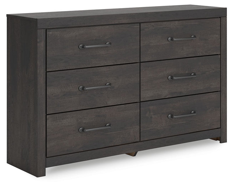 Hollivern - Dark Gray - Six Drawer Dresser - JaxCo Furniture