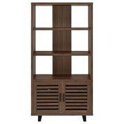 Maddox - 3-Shelf Cabinet Bookcase - Walnut - JaxCo Furniture