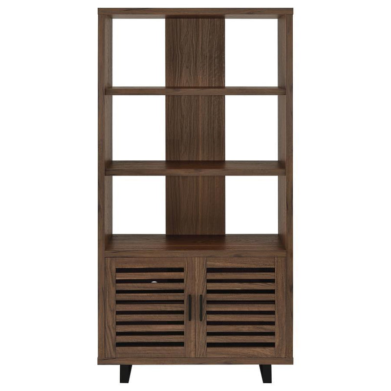 Maddox - 3-Shelf Cabinet Bookcase - Walnut - JaxCo Furniture