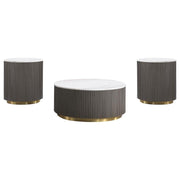 Jason - Round Marble Coffee Table Set - JaxCo Furniture