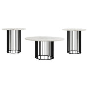 Haven - Round Marble Coffee Table Set - JaxCo Furniture