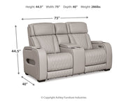 Boyington - Power Reclining Loveseat With Console/Adj Hdrst - JaxCo Furniture