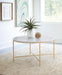 Ellison - Round Marble Top Coffee Table - White And Gold - JaxCo Furniture