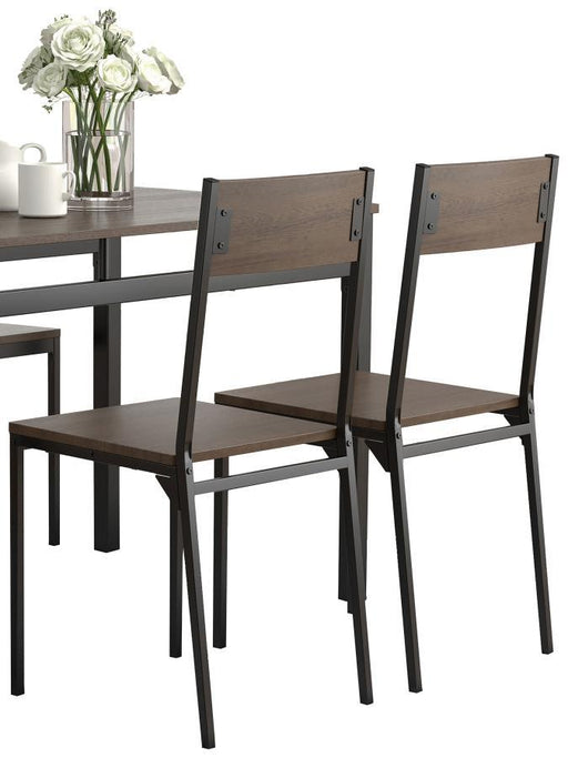 Lana - 5 Piece Rectangular Dining Set - Dark Brown And Black - JaxCo Furniture