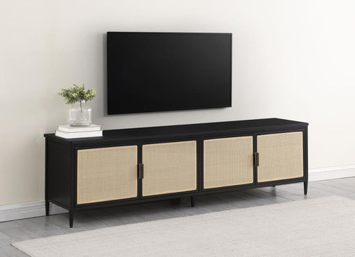 Amherst - 78" 4-Door Metal TV Stand Media Console - Black - JaxCo Furniture