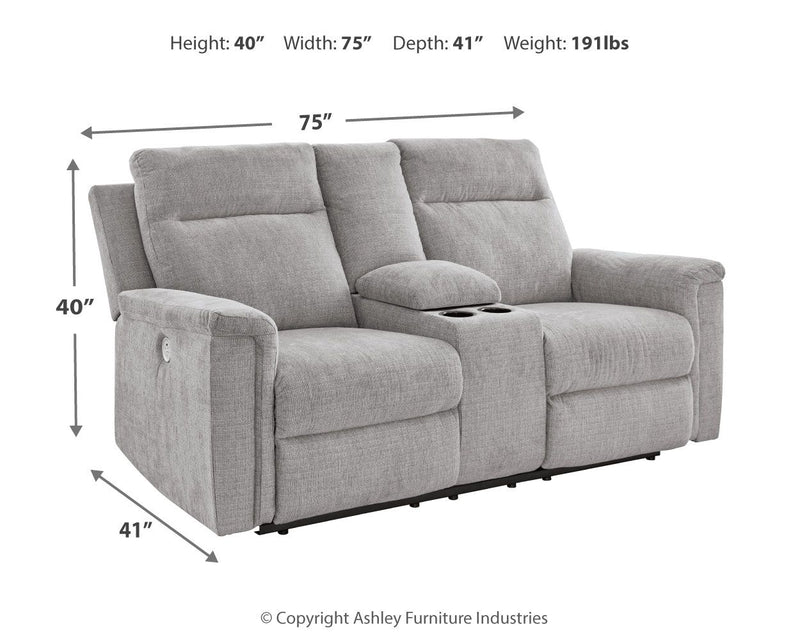 Barnsana - Dbl Power Reclining Loveseat With Console - JaxCo Furniture