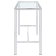 Tolbert - Rectangular Glass Top Pub Bar Table - Chrome - JaxCo Furniture