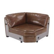 Beckham Chestnut Leather 3-Piece Sectional - JaxCo Furniture