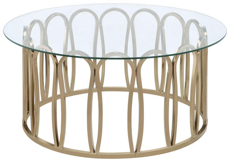 Monett - Round Glass Top Table - JaxCo Furniture