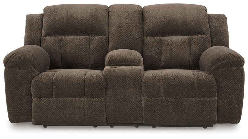 Frohn - Dbl Reclining Loveseat With Console - JaxCo Furniture