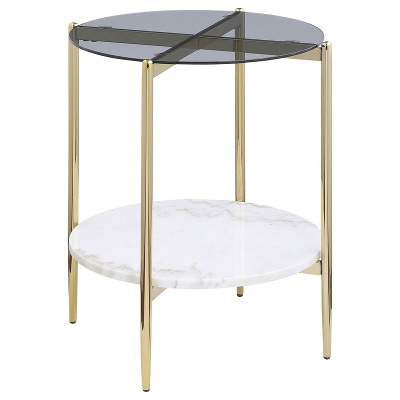 Jonelle - Round Glass Top Table - JaxCo Furniture