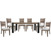 Cedar Fork - Dining Table With 6 Ladderback Chairs - Smoked Arabica - JaxCo Furniture