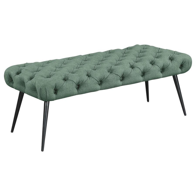 Ella - Upholstered Tufted Bench Metal Legs - JaxCo Furniture