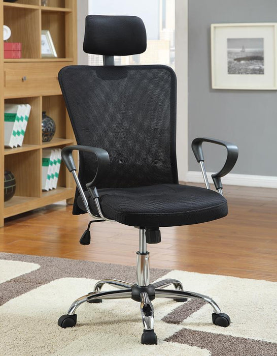 Stark - Upholstered Adjustable Mesh Office Desk Chair - Black - JaxCo Furniture