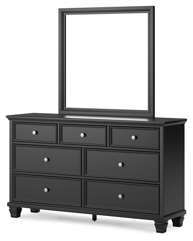 Lanolee - Black - Dresser And Mirror - JaxCo Furniture
