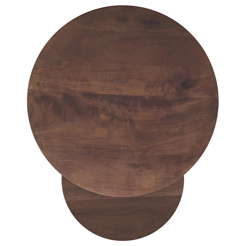 Yency - 2 Piece Round - Mango Wood Nesting Table Set - Dark Brown - JaxCo Furniture