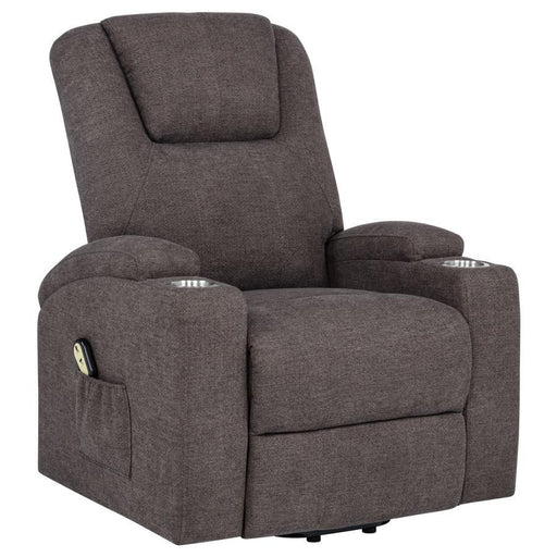 Louie - Chenille Upholstered Power Lift Massage Chair - JaxCo Furniture