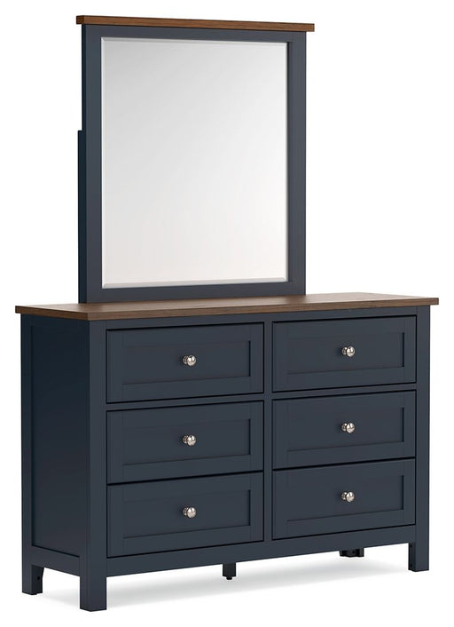 Landocken - Brown / Blue - Dresser and Mirror - JaxCo Furniture