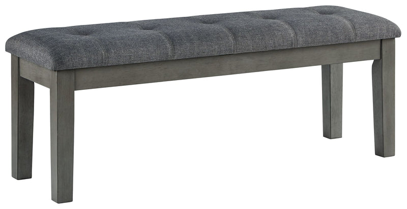 Hallanden - Black / Gray - Large UPH Dining Room Bench - JaxCo Furniture
