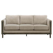 Islington - Fabric Upholstered Panel Arm Sofa - Taupe - JaxCo Furniture