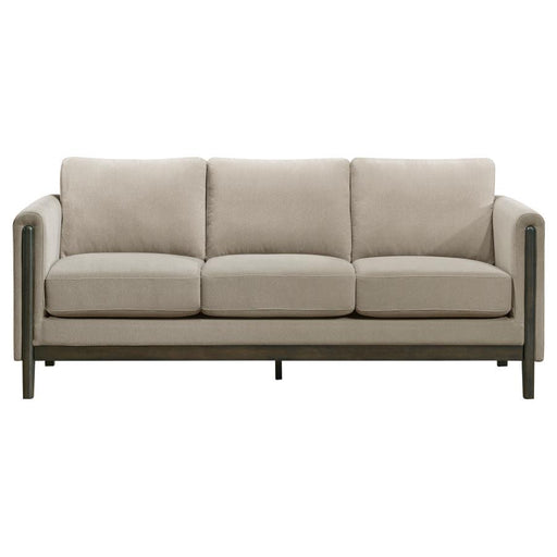 Islington - Fabric Upholstered Panel Arm Sofa - Taupe - JaxCo Furniture