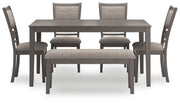 Wrenning - Gray - Dining Room Table Set (Set of 6) - JaxCo Furniture