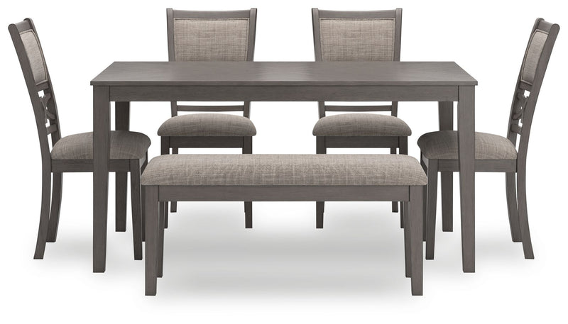 Wrenning - Gray - Dining Room Table Set (Set of 6) - JaxCo Furniture