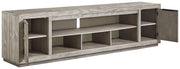 Naydell - Gray - XL TV Stand w/Fireplace Option - JaxCo Furniture