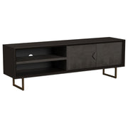 Marsden - 2 Door Mango Wood TV Stand - Charcoal Black - JaxCo Furniture