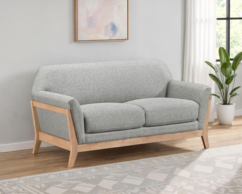 Vaughn - Fabric Upholstered Flared Arm Loveseat - Gray - JaxCo Furniture
