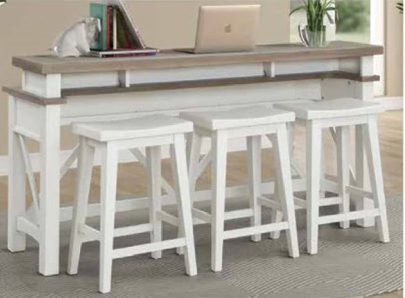 Americana Modern - Everywhere Console With 3 Stools - Cotton - JaxCo Furniture