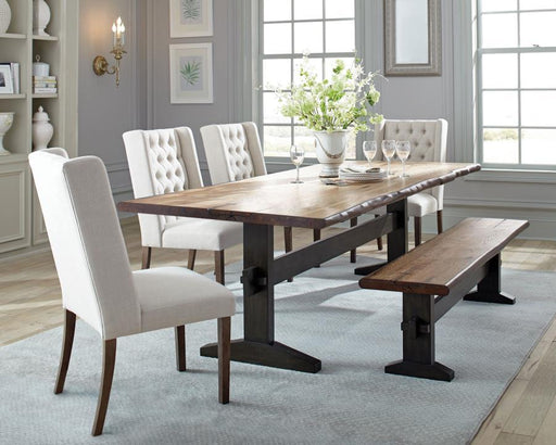 Bexley - 5 Piece Rectangular Live Edge Dining Table Set - Honey - JaxCo Furniture