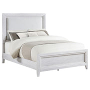 Marielle - California King Headboard Panel Bed - Distressed White - JaxCo Furniture